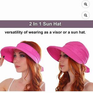 Simplicity Women's Pink 2-in-1 Sun Hat UPF 50+ Adjustable Summer Hat